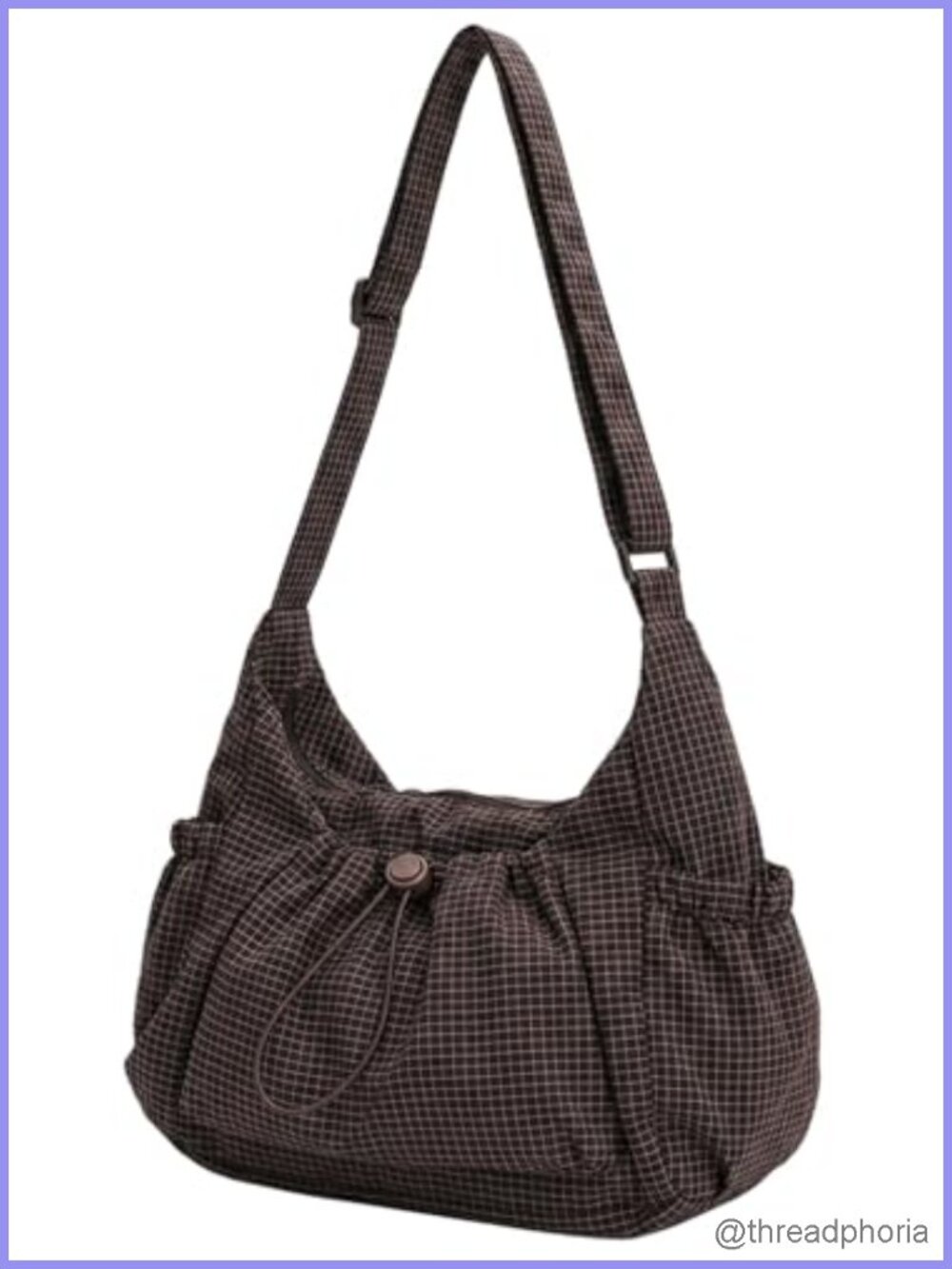 Waterproof Nylon Slouchy Hobo Crossbody Bag for Women, 7 Pockets